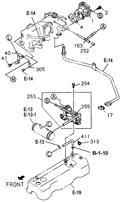 ENGINE/EMISSION PIPING (1) (DX) for 1995 Honda PASSPORT #1