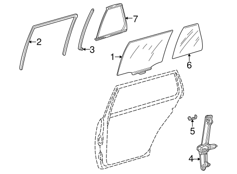 E320 GLASS - REAR DOOR