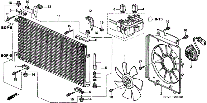 BODY / AIR CONDITIONING/A/C CONDENSER for 2003 Honda ELEMENT #1