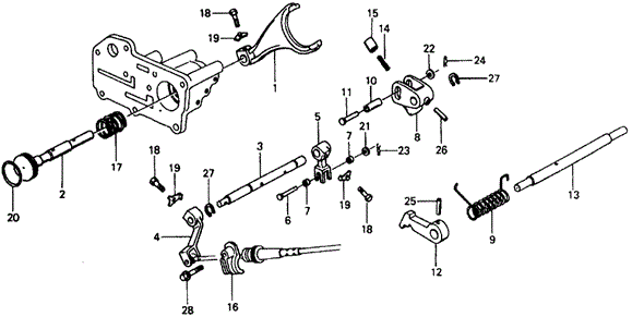TRANSMISSION - HONDAMATIC/HMT SHIFT LEVER SHAFT for 1979 Honda CIVIC 1200 HATCHBACK #1
