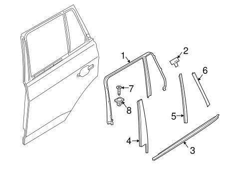 X3 EXTERIOR TRIM - REAR DOOR