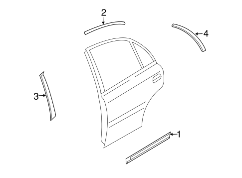 Rio EXTERIOR TRIM - REAR DOOR