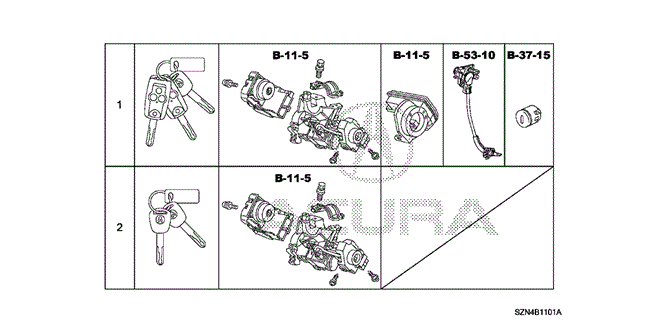 ZDX KEY CYLINDER SET