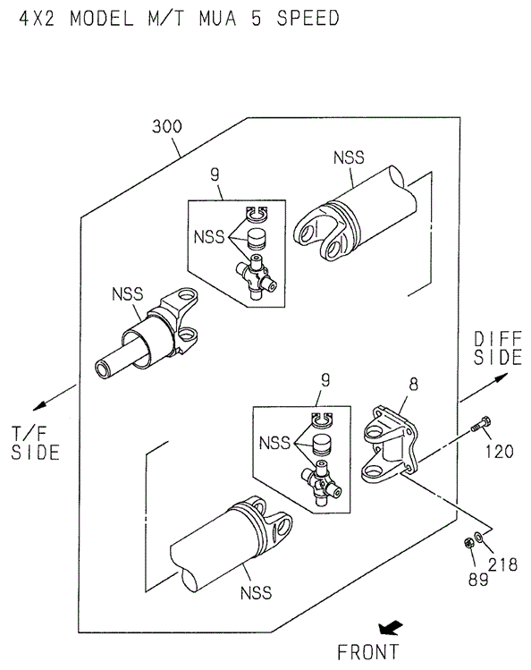CHASSIS/PROPELLER SHAFT (RR.) (1) for 1999 Honda PASSPORT #1