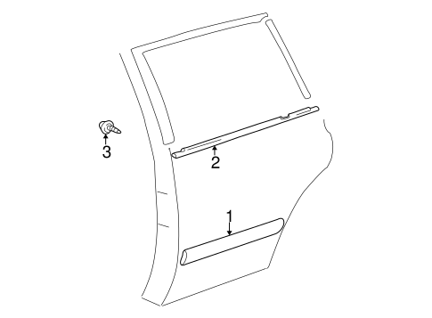 Highlander EXTERIOR TRIM - REAR DOOR