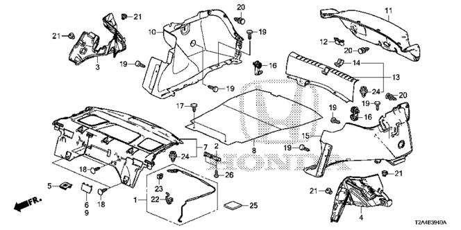 INTERIOR / BUMPER/REAR TRAY - SIDE LINING for 2013 Honda ACCORD SEDAN #1