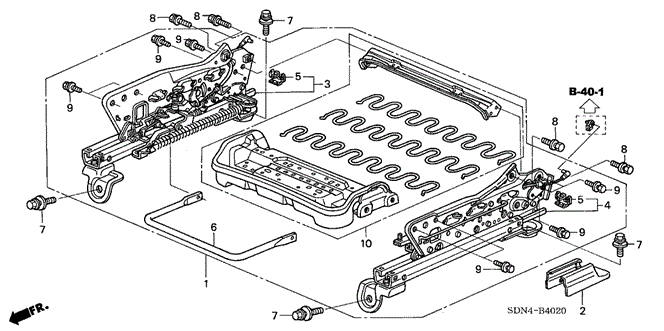 INTERIOR / BUMPER/FRONT SEAT COMPONENTS (R.) (1) for 2003 Honda ACCORD COUPE #1