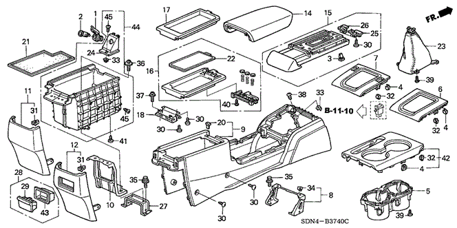 INTERIOR / BUMPER/CONSOLE for 2003 Honda ACCORD COUPE #1