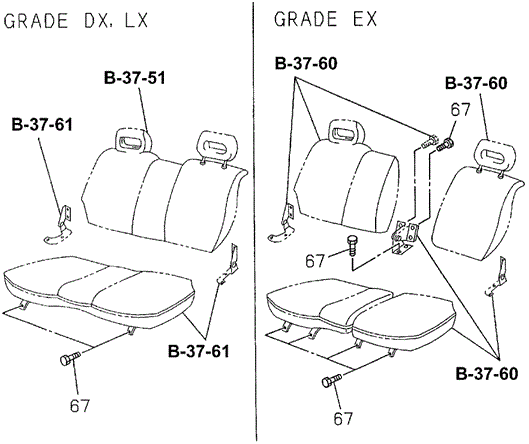 INTERIOR / BUMPER/FRONT SEAT BOLT for 1994 Honda PASSPORT #1