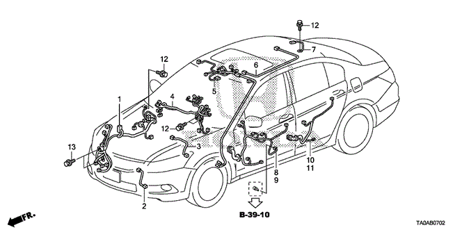 ELECTRICAL / EXHAUST / HEATER / FUEL/WIRE HARNESS (3) for 2012 Honda ACCORD SEDAN #1
