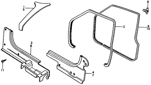 1979 Honda CIVIC 1200 COUPE WEATHERSTRIP, R. FR. DOOR - (75880673003) 1979 Honda CIVIC 1200 COUPE WEATHERSTRIP, R. FR. DOOR - (75880673003)