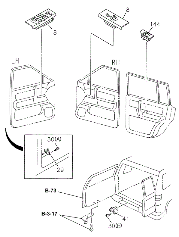 INTERIOR / BUMPER/POWER WINDOW SWITCH for 1998 Acura SLX #1