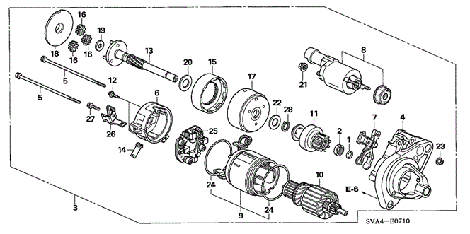 CIVIC COUPE STARTER MOTOR (DENSO) (1.8L)