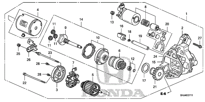 ENGINE/STARTER MOTOR (MITSUBISHI) for 2007 Honda ODYSSEY #1