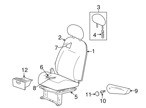 PT Cruiser FRONT SEAT COMPONENTS 3
