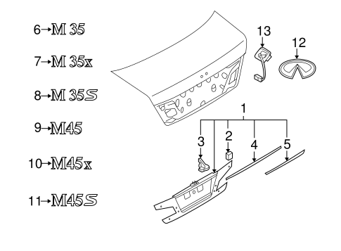 M45 EXTERIOR TRIM - TRUNK