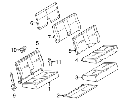 E320 REAR SEAT COMPONENTS