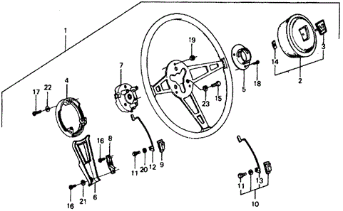 CHASSIS/STEERING WHEEL for 1977 Honda CIVIC HATCHBACK #1