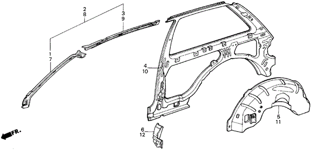 BODY / AIR CONDITIONING/INNER PANEL 3DR for 1985 Honda CIVIC HATCHBACK #1