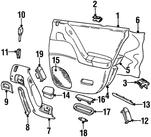 Catera INTERIOR TRIM - REAR DOOR