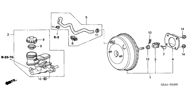 TSX SEDAN BRAKE MASTER CYLINDER  - MASTER POWER