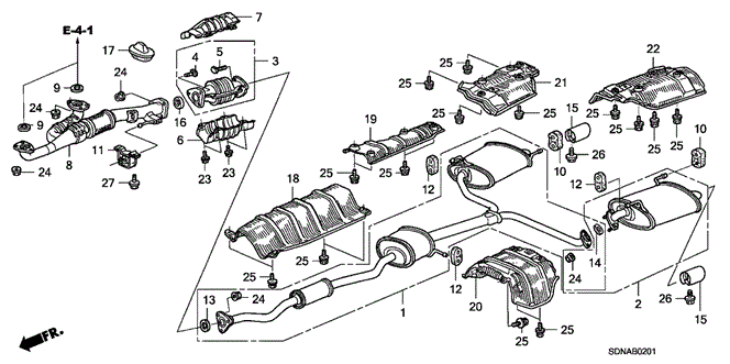 ELECTRICAL / EXHAUST / HEATER / FUEL/EXHAUST PIPE (V6) for 2007 Honda ACCORD COUPE #1