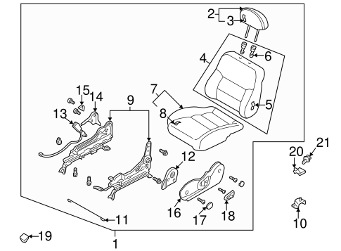 626 FRONT SEAT COMPONENTS