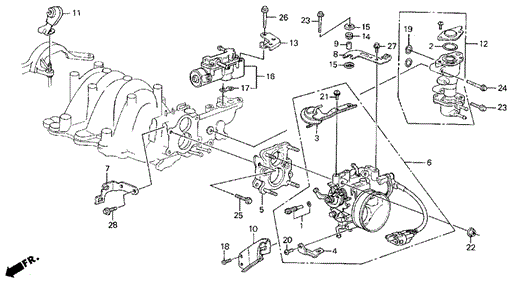 LEGEND SEDAN THROTTLE BODY (86-87)