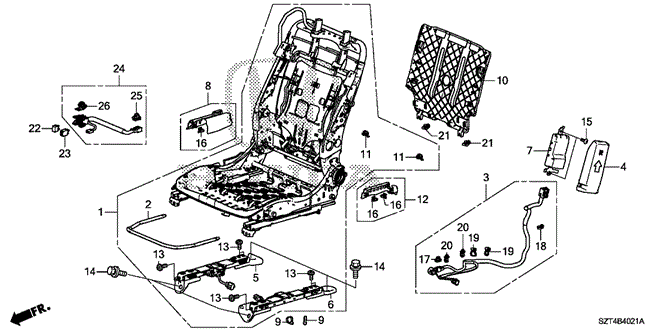 INTERIOR / BUMPER/FR. SEAT COMPONENTS (R.) (MANUAL SEAT) for 2011 Honda CR-Z #1