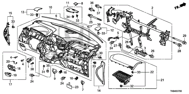 INTERIOR / BUMPER/INSTRUMENT PANEL for 2013 Honda ODYSSEY #1