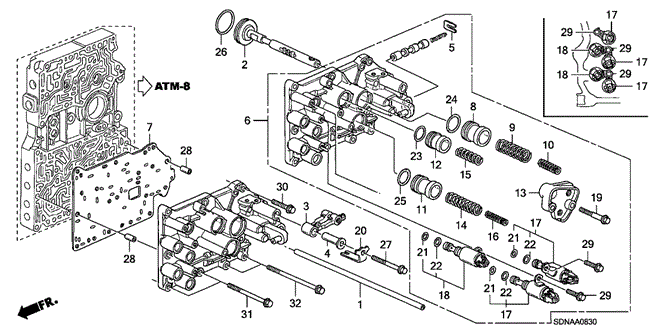 TRANSMISSION - AUTOMATIC/AT SERVO BODY (L4) for 2007 Honda ACCORD COUPE #1