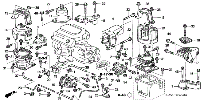 ACCORD SEDAN ENGINE MOUNTS (V6) (MT)