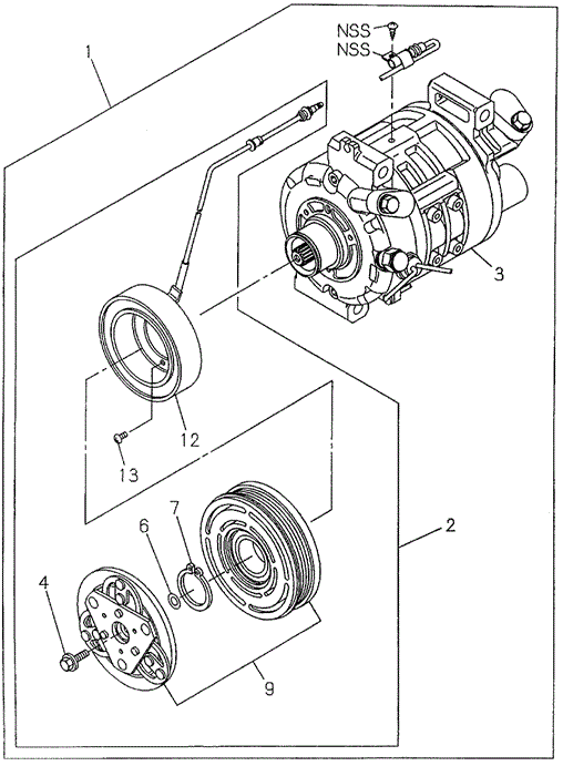 BODY / AIR CONDITIONING/A/C COMPRESSOR for 1995 Honda PASSPORT #1