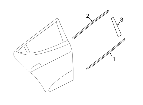 Veloster EXTERIOR TRIM - REAR DOOR