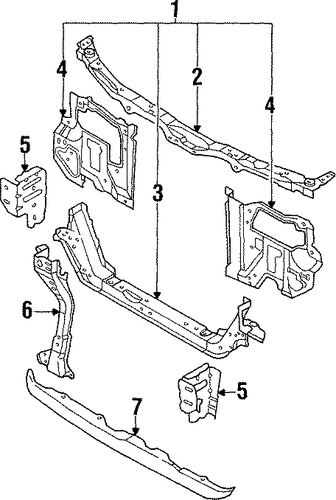 Protege RADIATOR SUPPORT