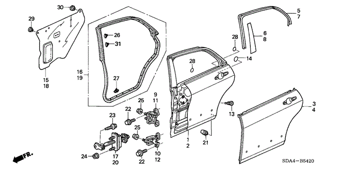 BODY / AIR CONDITIONING/REAR DOOR PANELS for 2004 Honda ACCORD SEDAN #1