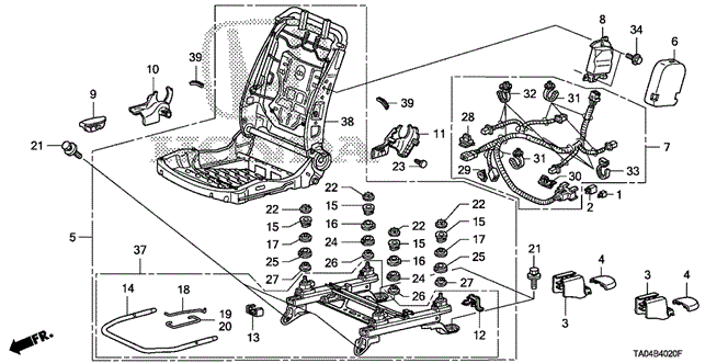 INTERIOR / BUMPER/FRONT SEAT COMPONENTS (R.) (MANUAL SEAT) for 2009 Honda ACCORD SEDAN #1