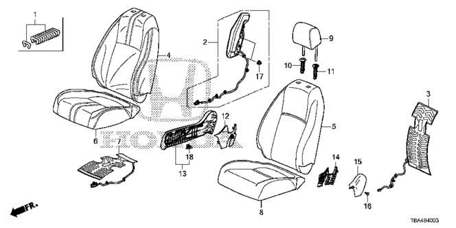 CIVIC SEDAN FRONT SEAT (R.) (POWER SEAT)