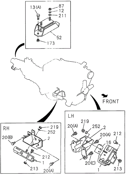 PASSPORT ENGINE MOUNT (1) (DX)