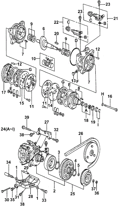 BODY / AIR CONDITIONING/A/C COMPRESSOR for 1981 Honda ACCORD SEDAN #1
