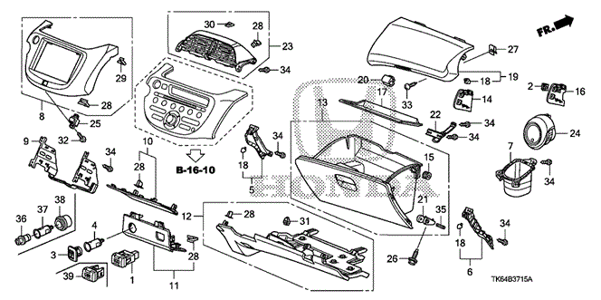 INTERIOR / BUMPER/INSTRUMENT PANEL GARNISH (PASSENGER SIDE) for 2009 Honda FIT #1