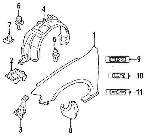 Protege EXTERIOR TRIM - FENDER