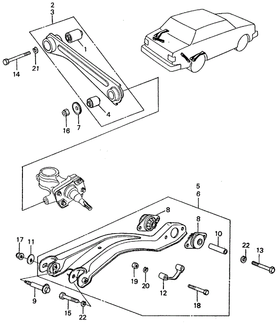 CHASSIS/REAR LOWER ARM - RADIUS ROD for 1982 Honda CIVIC SEDAN #1