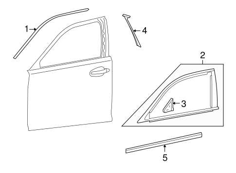 LS600h EXTERIOR TRIM - FRONT DOOR