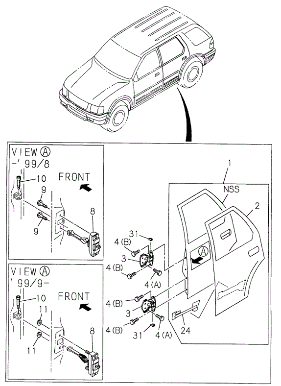 BODY / AIR CONDITIONING/REAR DOOR for 2001 Honda PASSPORT #1