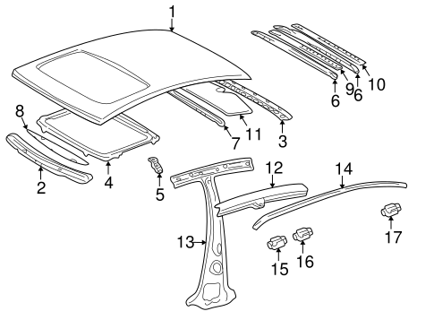 LS430 ROOF & COMPONENTS