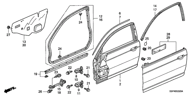 BODY / AIR CONDITIONING/DOOR PANELS for 2004 Honda CIVIC COUPE #1