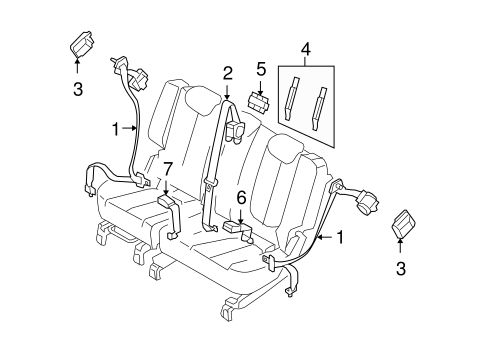 Rondo SECOND ROW SEAT BELTS