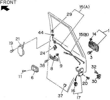 BODY / AIR CONDITIONING/REAR DOOR LOCKS for 1997 Honda PASSPORT #1