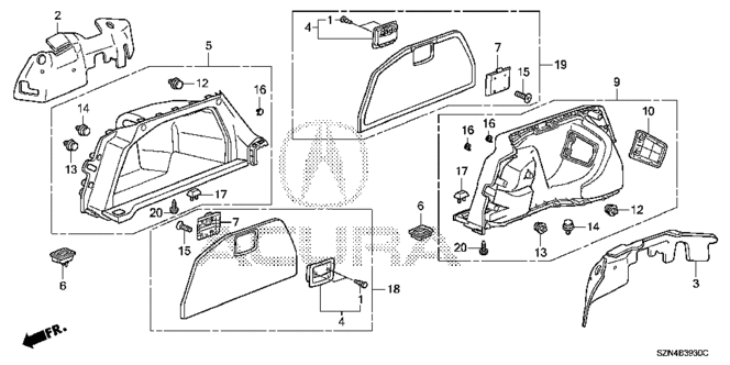 INTERIOR / BUMPER/SIDE LINING for 2013 Acura ZDX #1